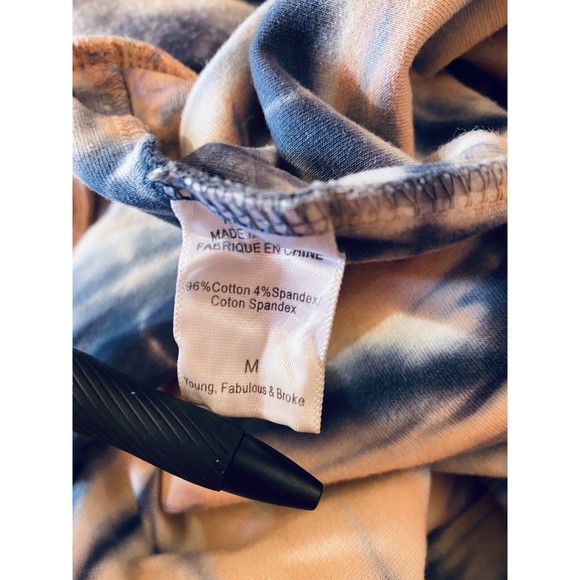 YFB Young Fabulous & Broke Sweatshirt Pink/Blue Tie Dye 1/4 Zip Back Sz M - Picture 6 of 10